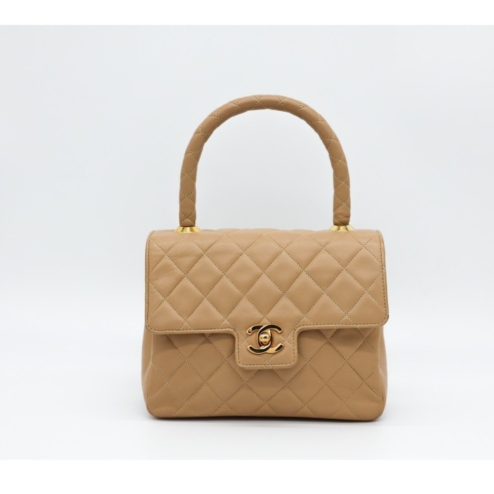 Chanel Square Beige Matalesse Top Handle Lambskin Quilted Bag - Picture 2 of 15